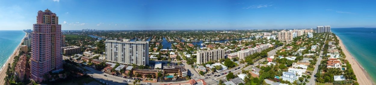 180 degree panoramic view from 17th foor of Auberge Residences, Fort Lauderdale
