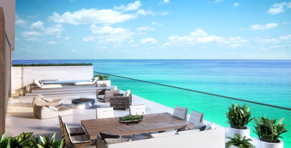 Concept image of terrace at Auberge Residences, Fort Lauderdale